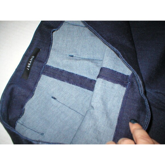 New J Brand Jeans Very Dark Blue Crop Skinny 32 Mid Rise Womens 850 Clean Rinse - Picture 4 of 8